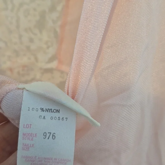 Vintage Soft Pink Lace Trim Maxi Slip Dress - Picture 10 of 10